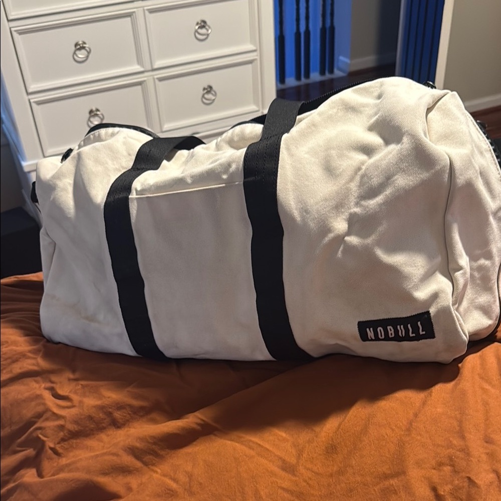 NOBULL Men's Duffel Bag in White and Black